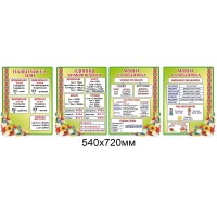 Комплект стендов для начальной школы (4 предмета, цвет зеленый)