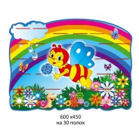 Подставка под лепку Пчелка и бабочки (радуга)