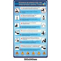 Стенд Техника безопасности в кабинете химии (синий)