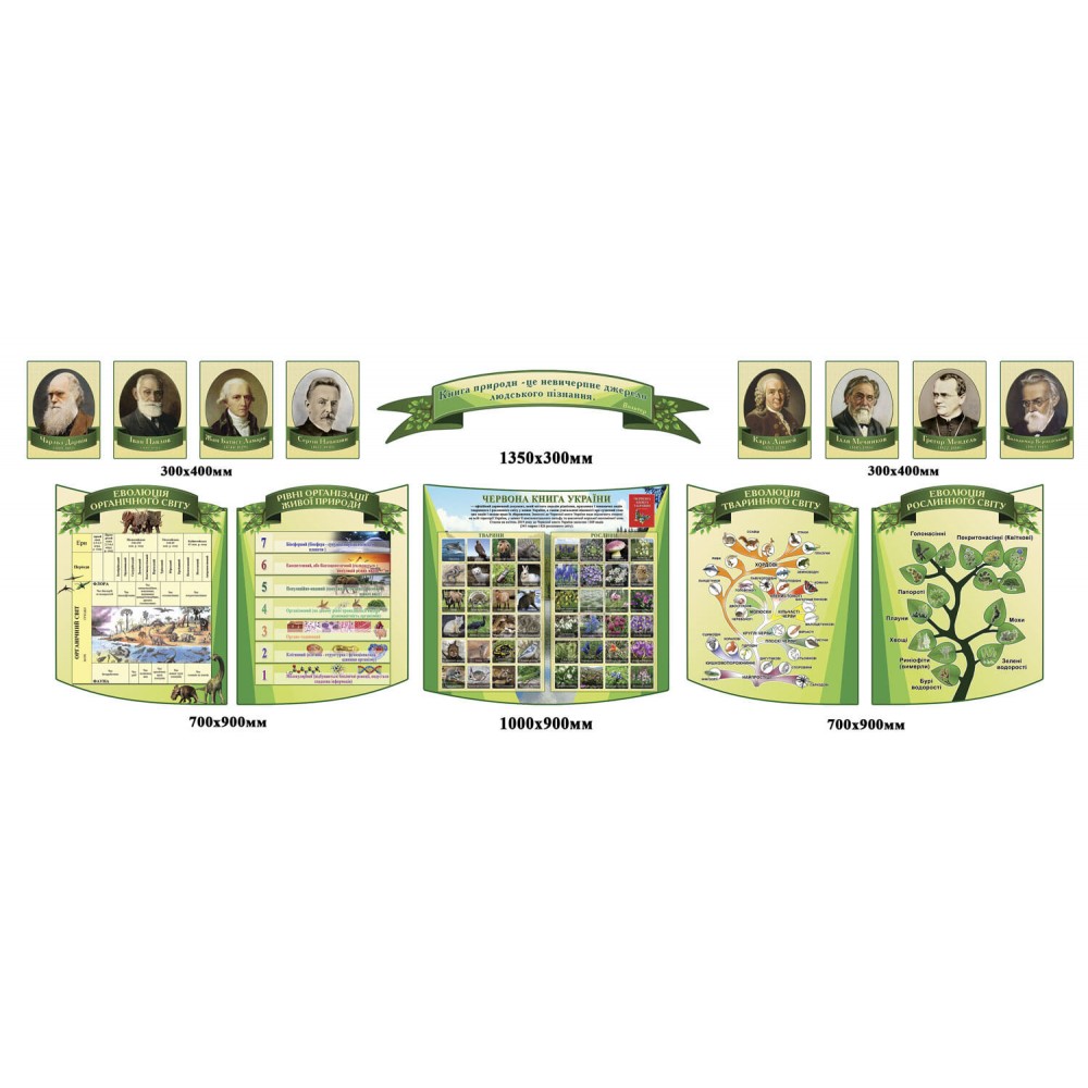 Комплект стендів для кабінету біології з червоною книгою України
