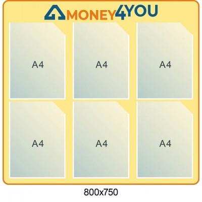 Стенд в желтых тонах для компании MONEY4YOU