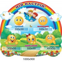 Стенд Мій настрій Смайлики на галявині