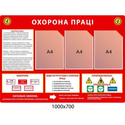 Стенд Охрана труда фон красный