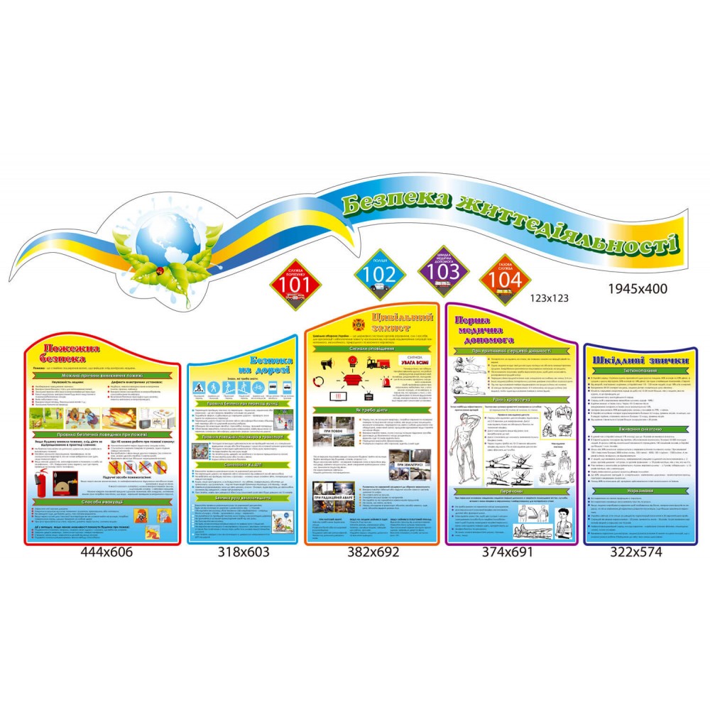 Стенд Безопасность жизнедеятельности (комплект)