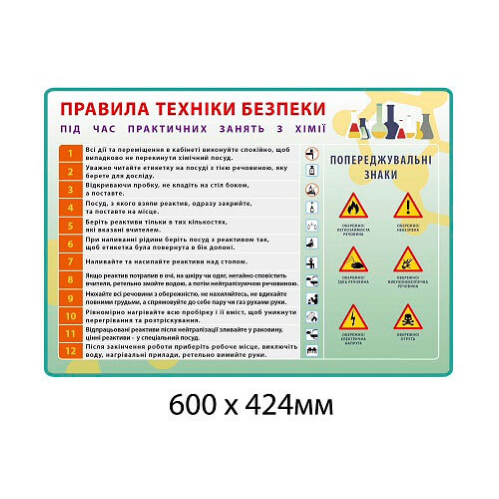 стенд Правила техники безопасности зеленый