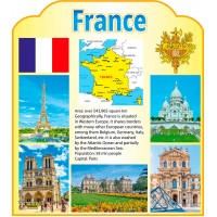 Стенд Карта и объекты архитектуры Франции на английском языке